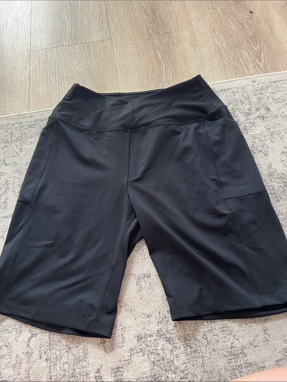 Women's Black High-Waist Active Shorts